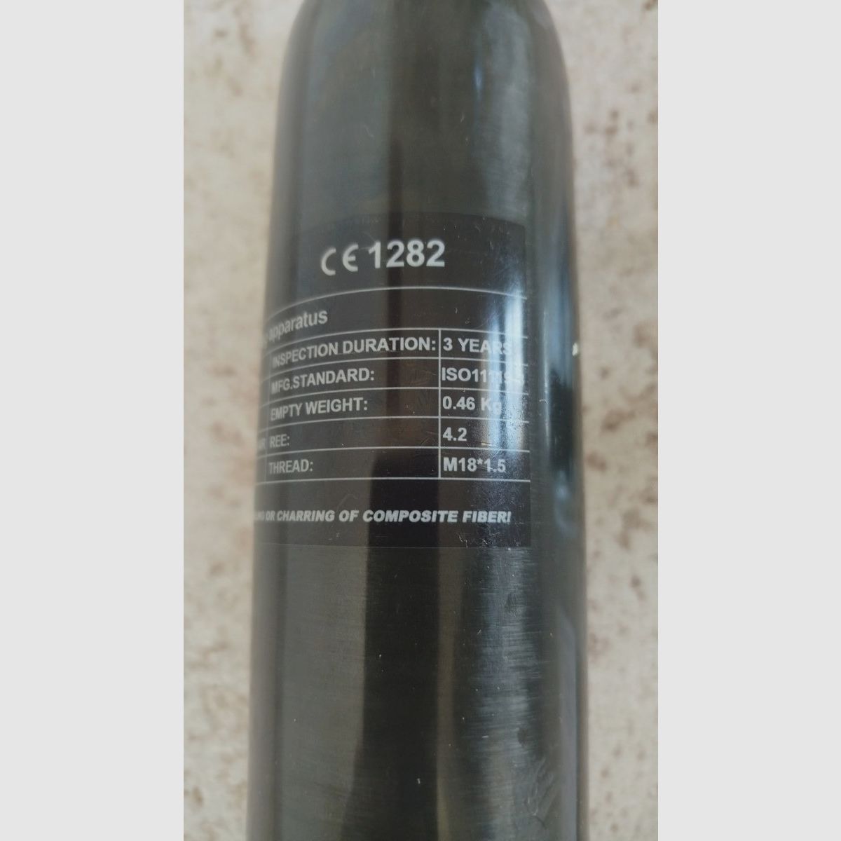 AEA HP Max MK1 Carbon Compositflasche 300bar 0,37l mit passendem Adapter