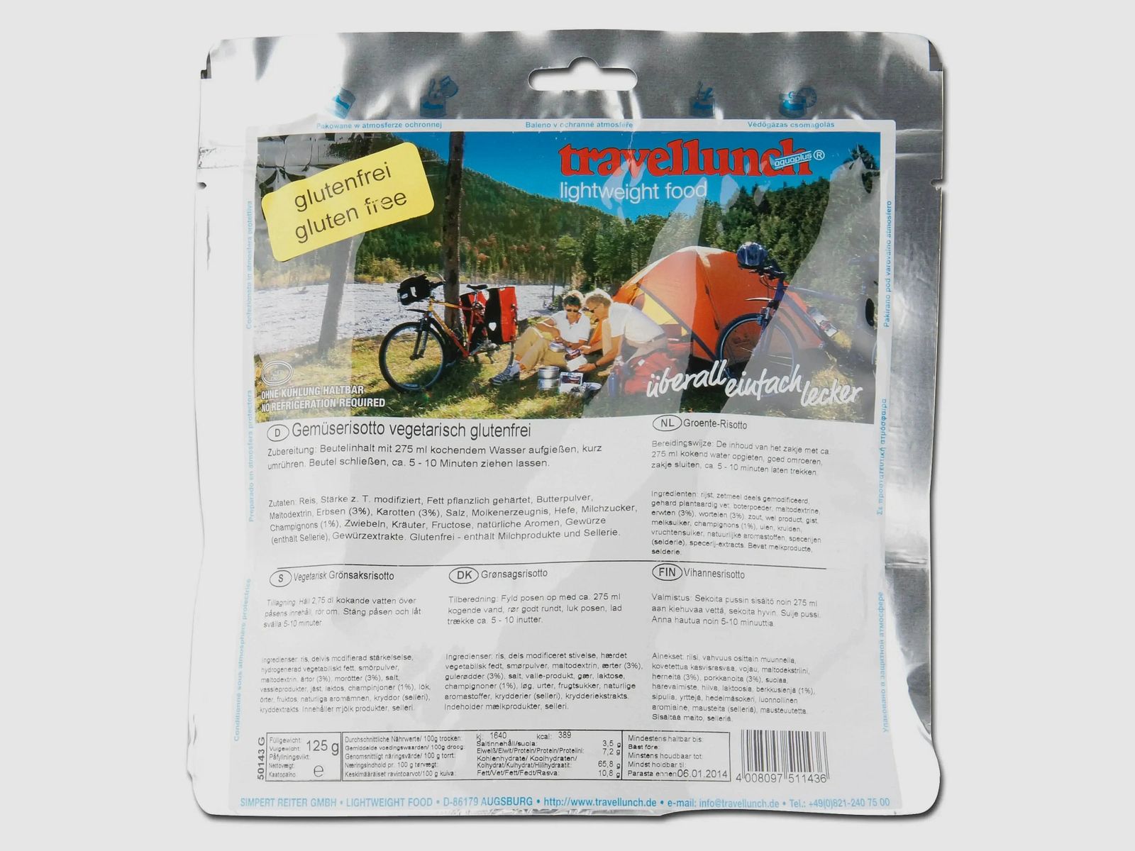 Travellunch Travellunch Vegetable Risotto vegetarian gluten-free 1 pack