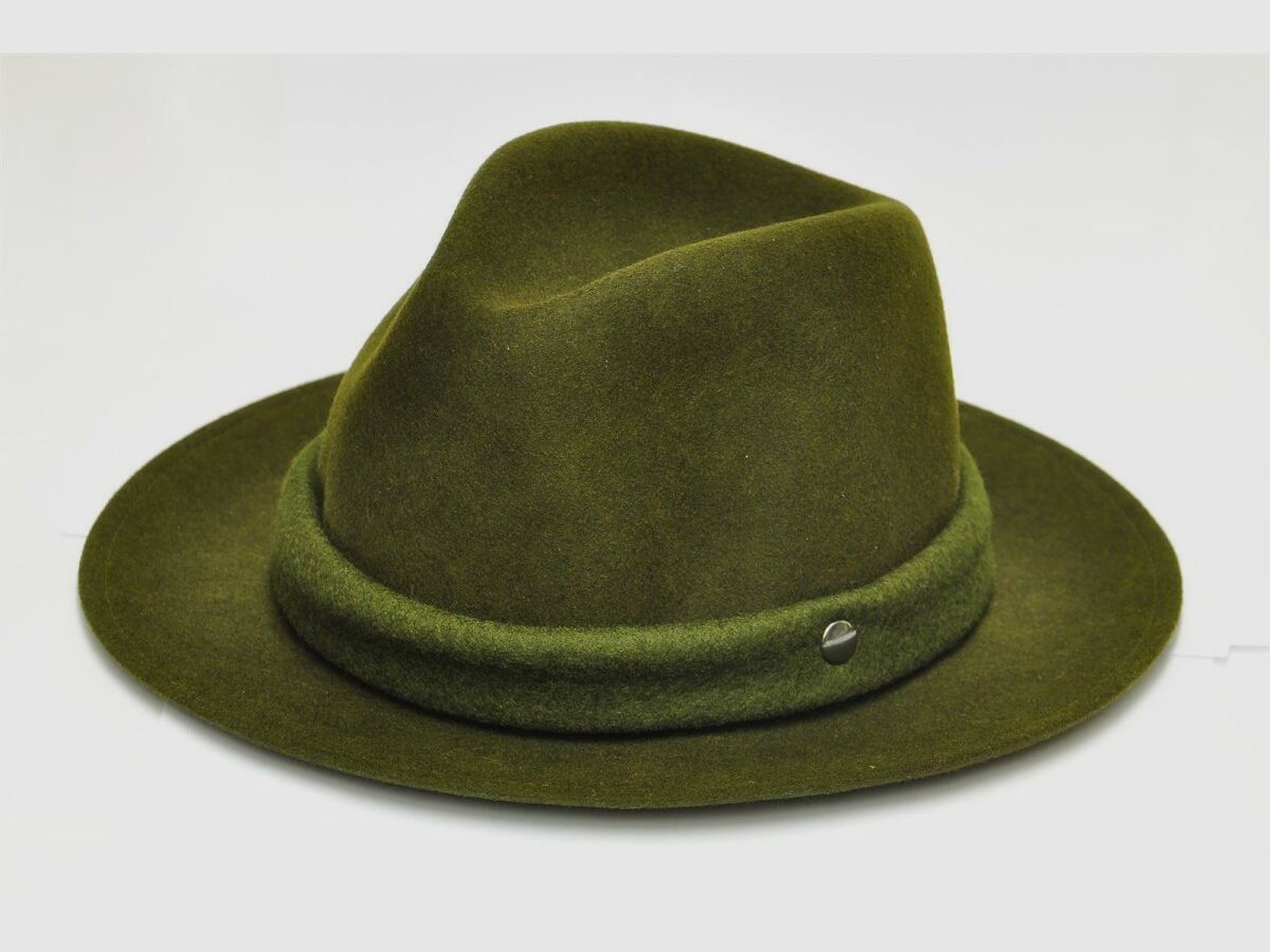 Hat wool with reversible signal band (to unfold) 54 olive