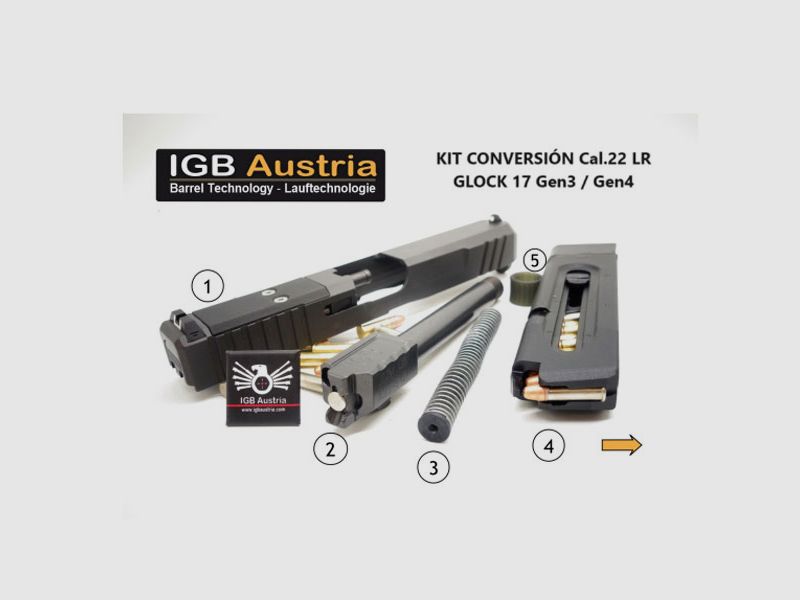 Kit de conversión al cal 22 lr IGB para Glock 17/34 Gen3 y Gen4