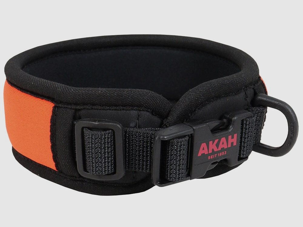 AKAH Neopren Halsung Comfort Serie - Signalorange Kunststoff-Schnellverschluss
