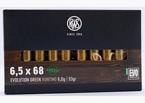 RWS 6,5x68 Evo green 6,0g/93gr. Cartouches pour fusils sans plomb