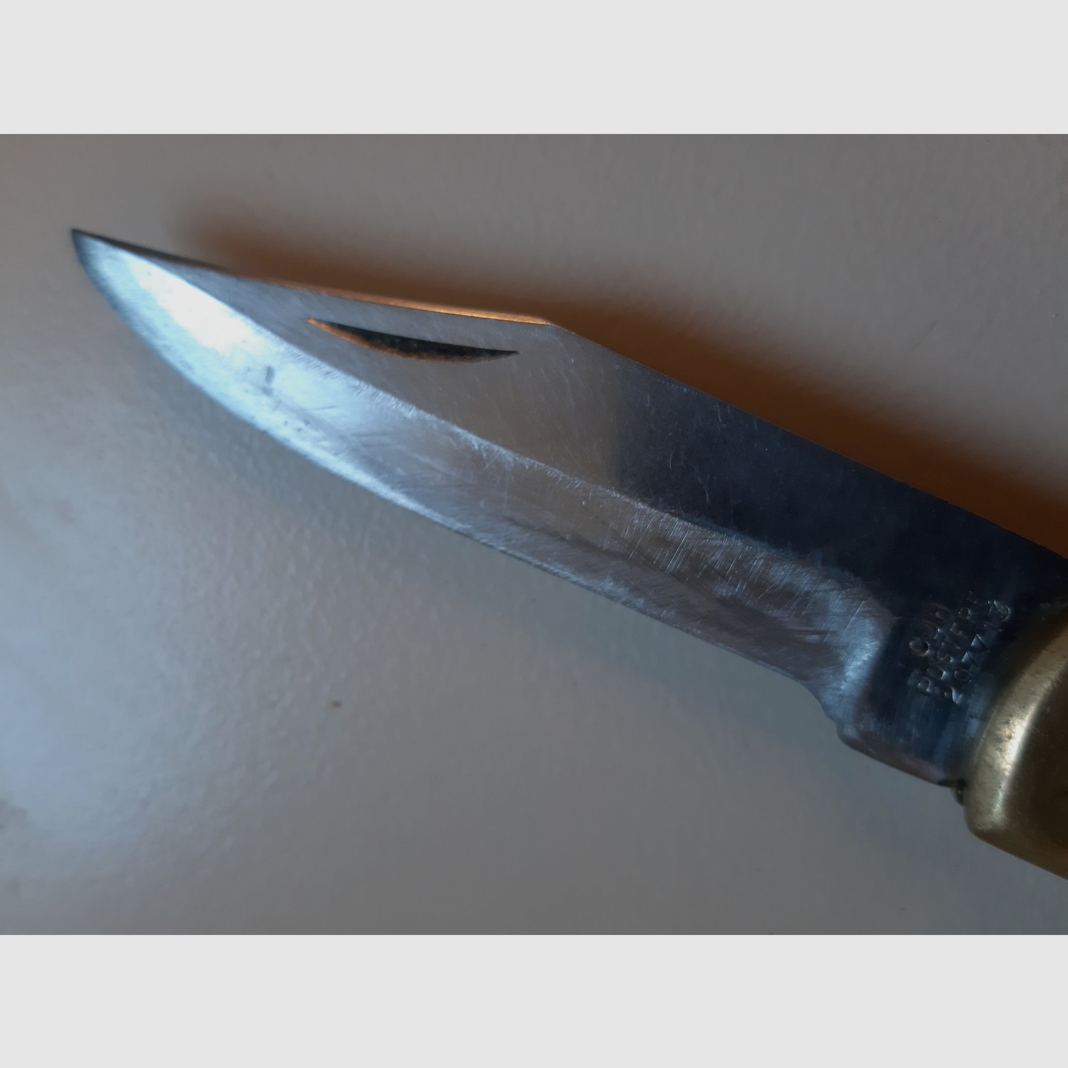 40 ans jeune Herberts JAGDMESSER couteau pliant - CJH 207713 Mécanique TOP + 1, affûtage 4-, Optique (sale)