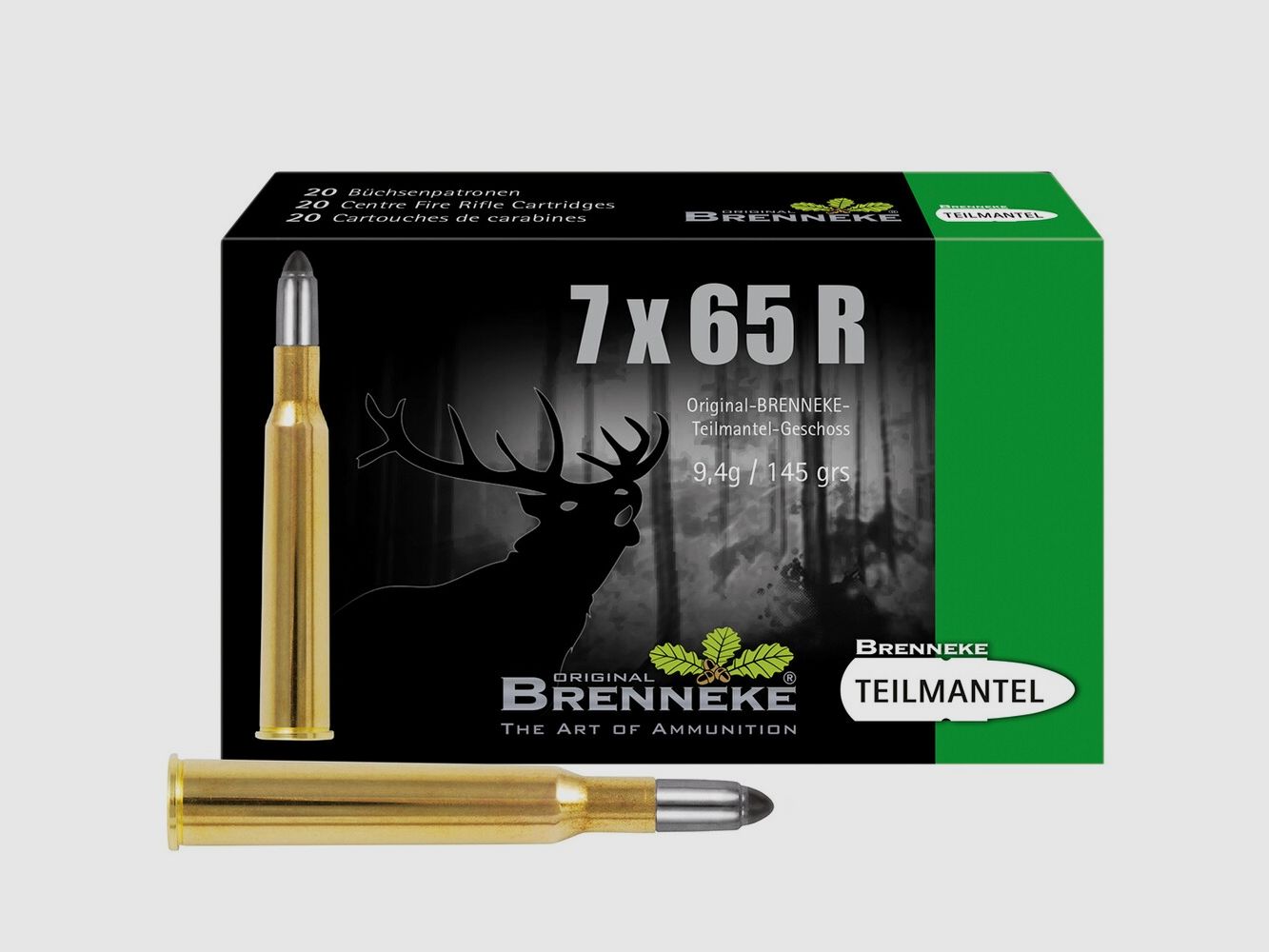 Brenneke 7×65 R Basic revêtement partiel 9,4g/145grs.