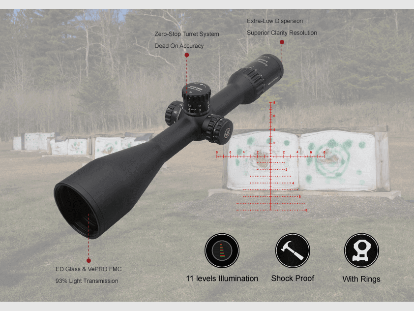Vector Optics - Richtkijker Continental x8 3-24 SFP Zero Stop - 56 mm - Zwart - SCOL-T50, afbeelding 12 van 15
