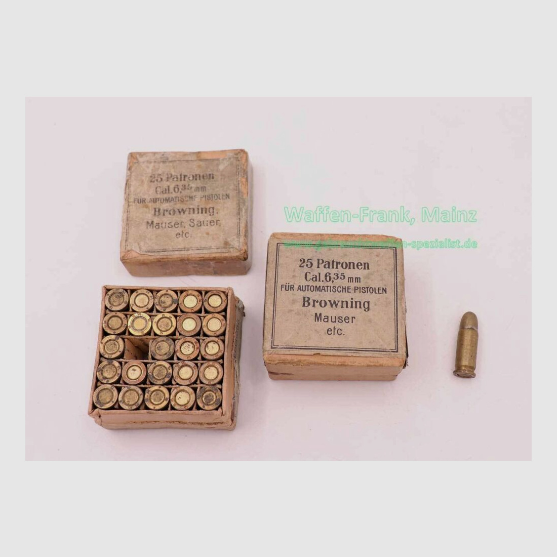 munitions de pistolet inconnues 6,35 mm Browning