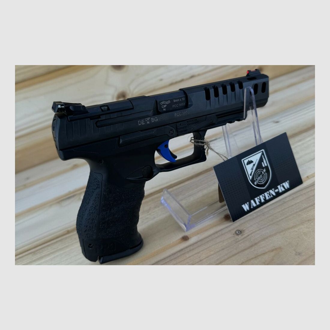 Arma dimostrativa Walther pistola semi-automatica Q5 Match 9x19 INT. 15R in nero 9mm Luger
