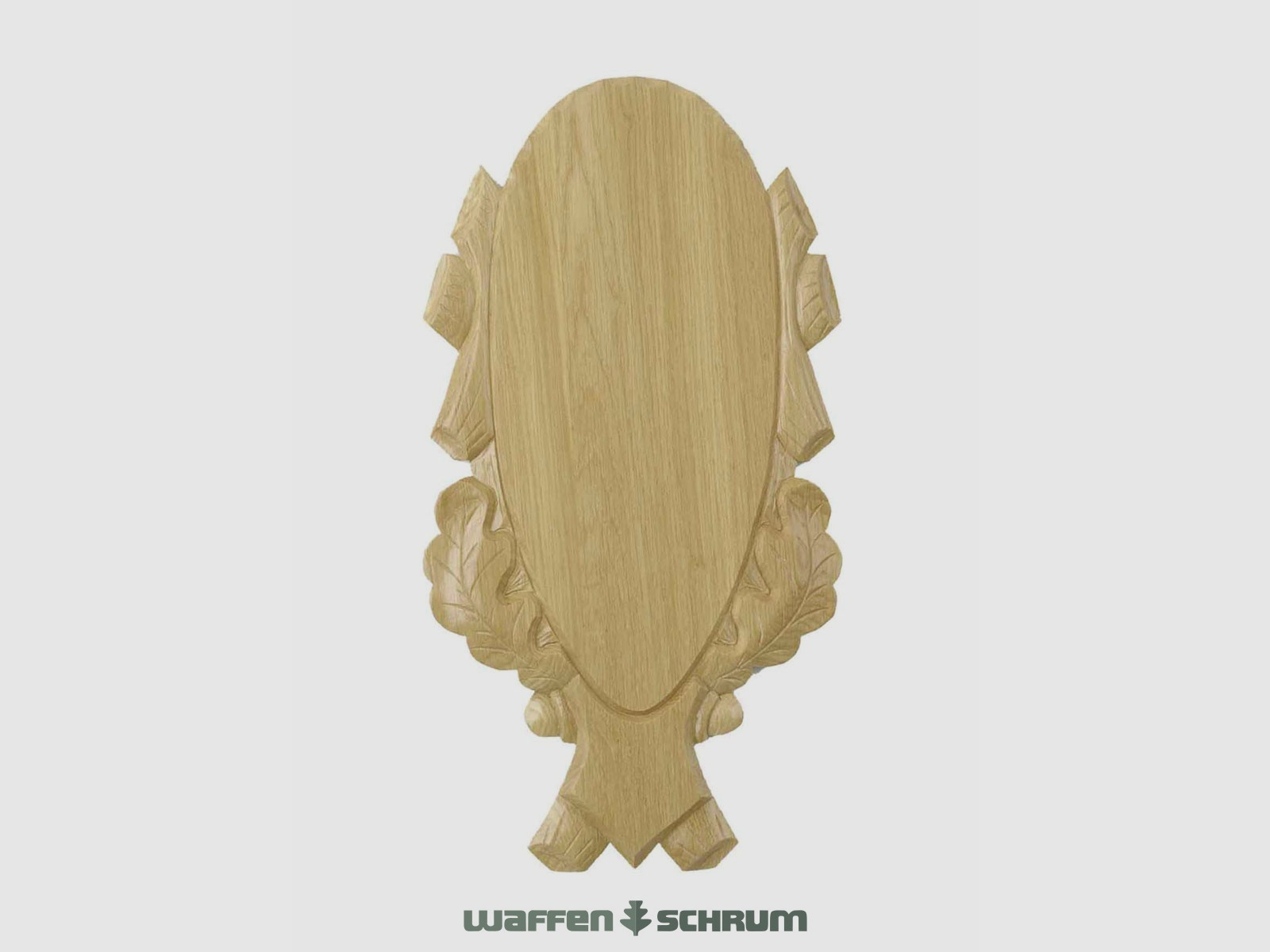 Eurohunt Geweihbrett 36x19cm Eiche - Hell - Geschnitzt Außenmaß 46x26cm