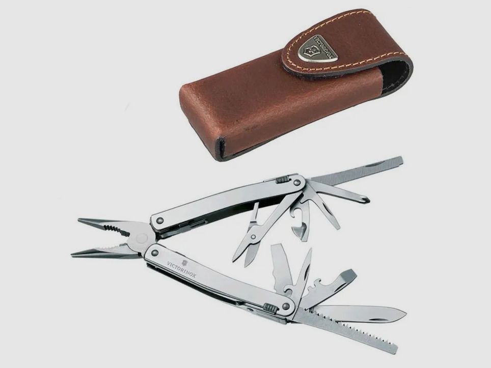 Multitool Victorinox Swiss Tool Spirit X, 3.0224.L, mit Leder Etui