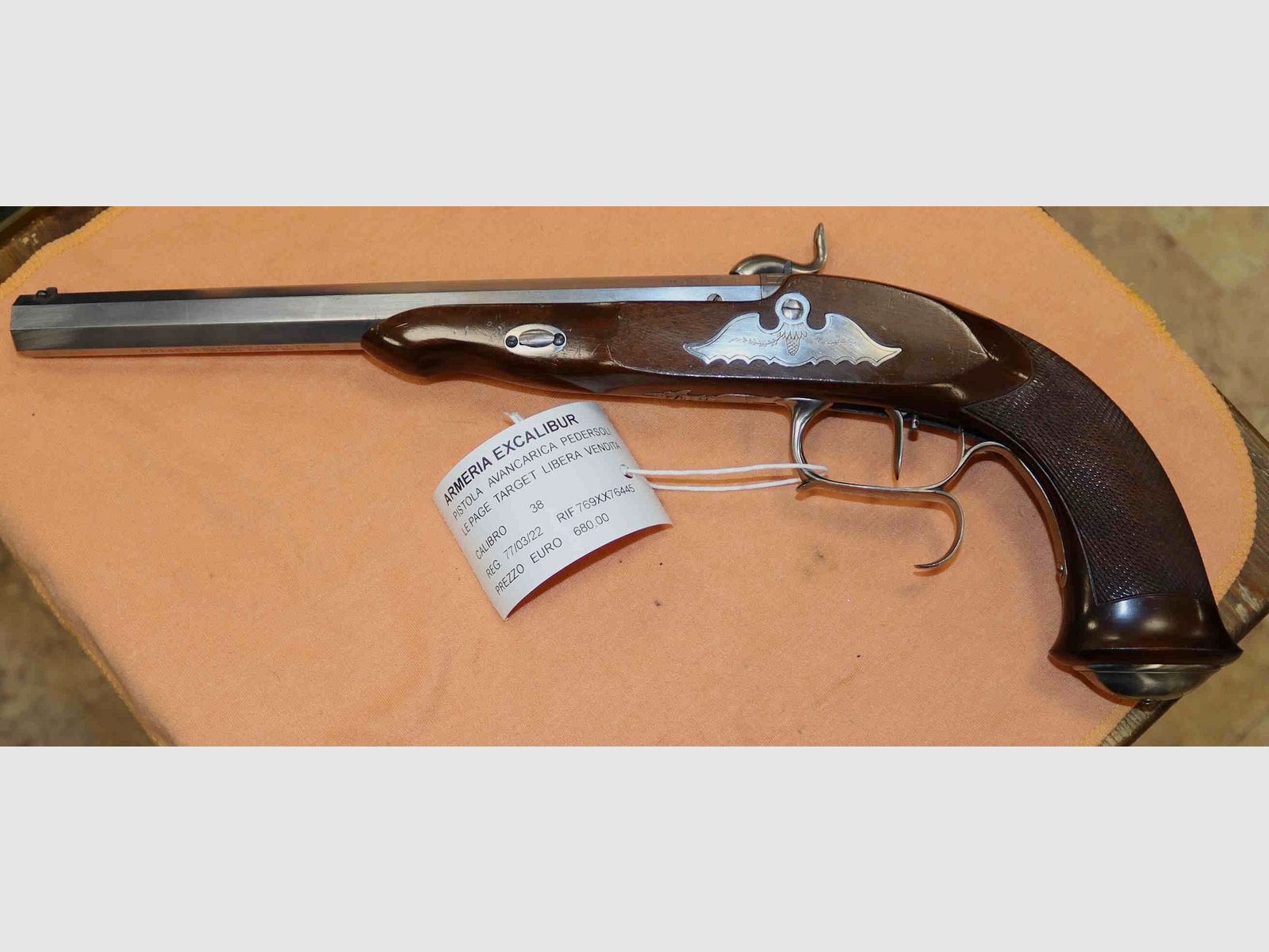 Pistola Avancarica Replica Pedersoli Le Page Calibro 45, immagine 3 di 5