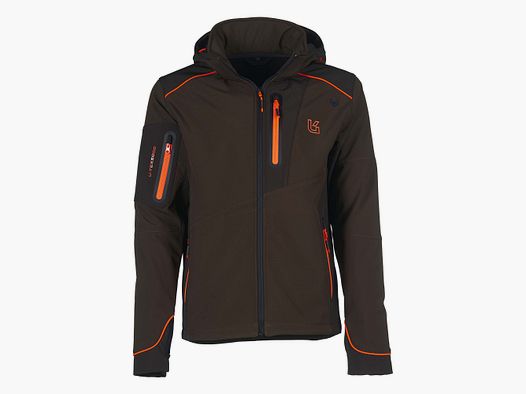 UNIVERS SOFTSHELL-JACKE GRAN SASSO U-TEX GRÜN/ORANGE