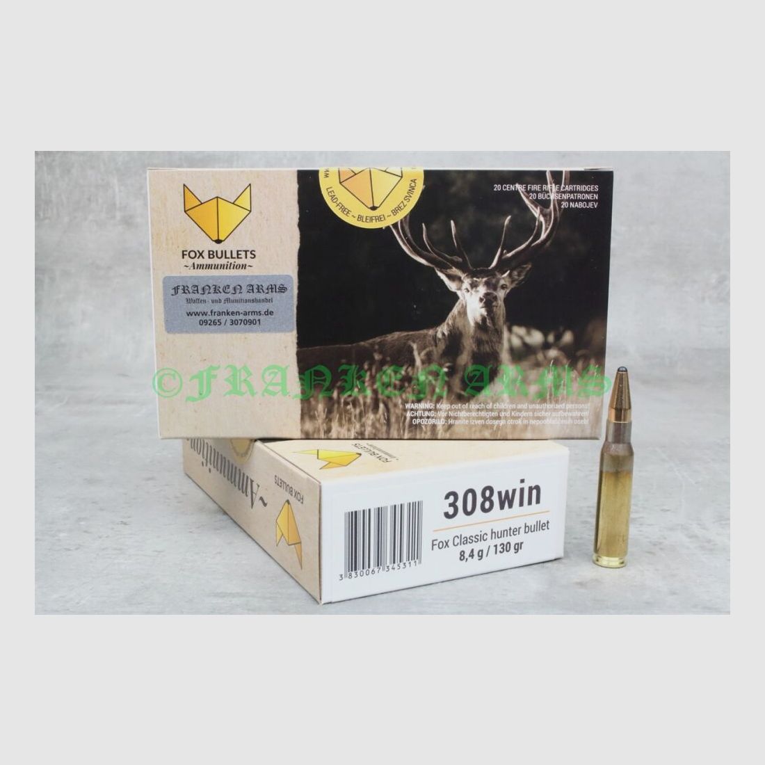 FOX Bullets Classic Hunter .308 Win. 130gr. 8,4g 20 pezzi lassic Hunter .308 Win. 130gr. 8,4g