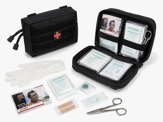 Mil-Tec Zestaw Pierwszej Pomocy Leina Pro 25-częściowy Mały Czarny #16025302 | Kompaktowy Zestaw Pierwszej Pomocy