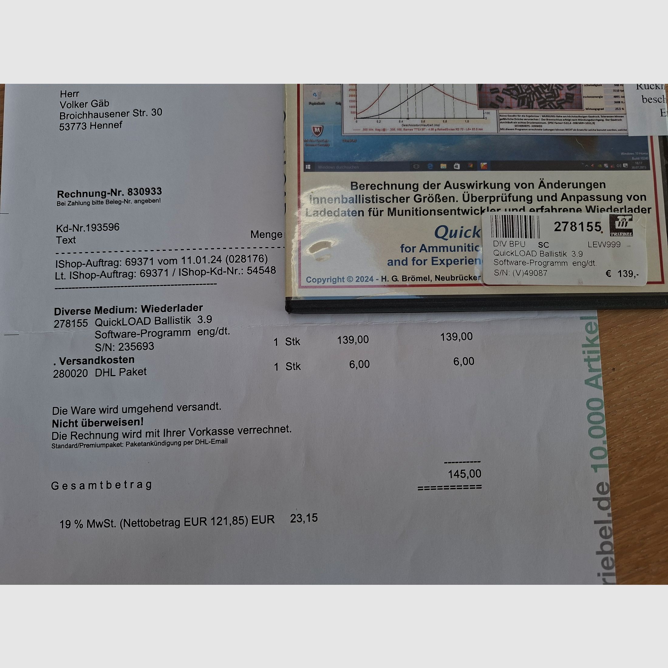 Quickload- Quicktarget 3.9 Ballistiksoftware