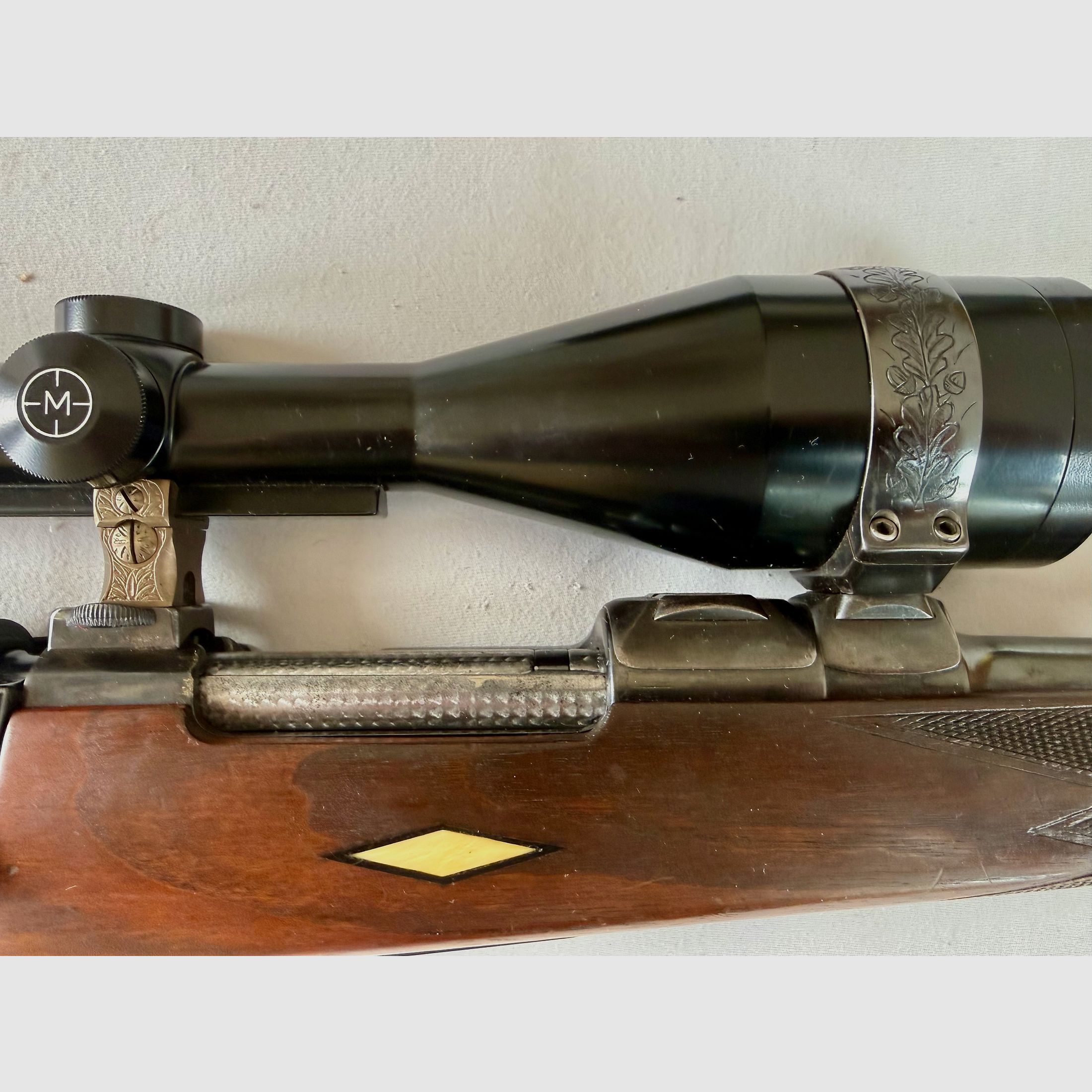 Kurt Jäger Mainz – Bolt-action rifle .30-06 Spr., Mauser system, custom gunsmith build, 2 Nickel-Supra scopes (8x56 & 4x36), immagine 4 di 10