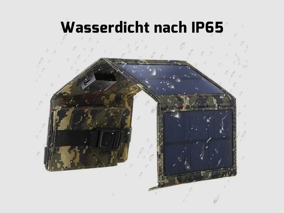 Small foldable solar panel with USB connection 10-20 watts in black