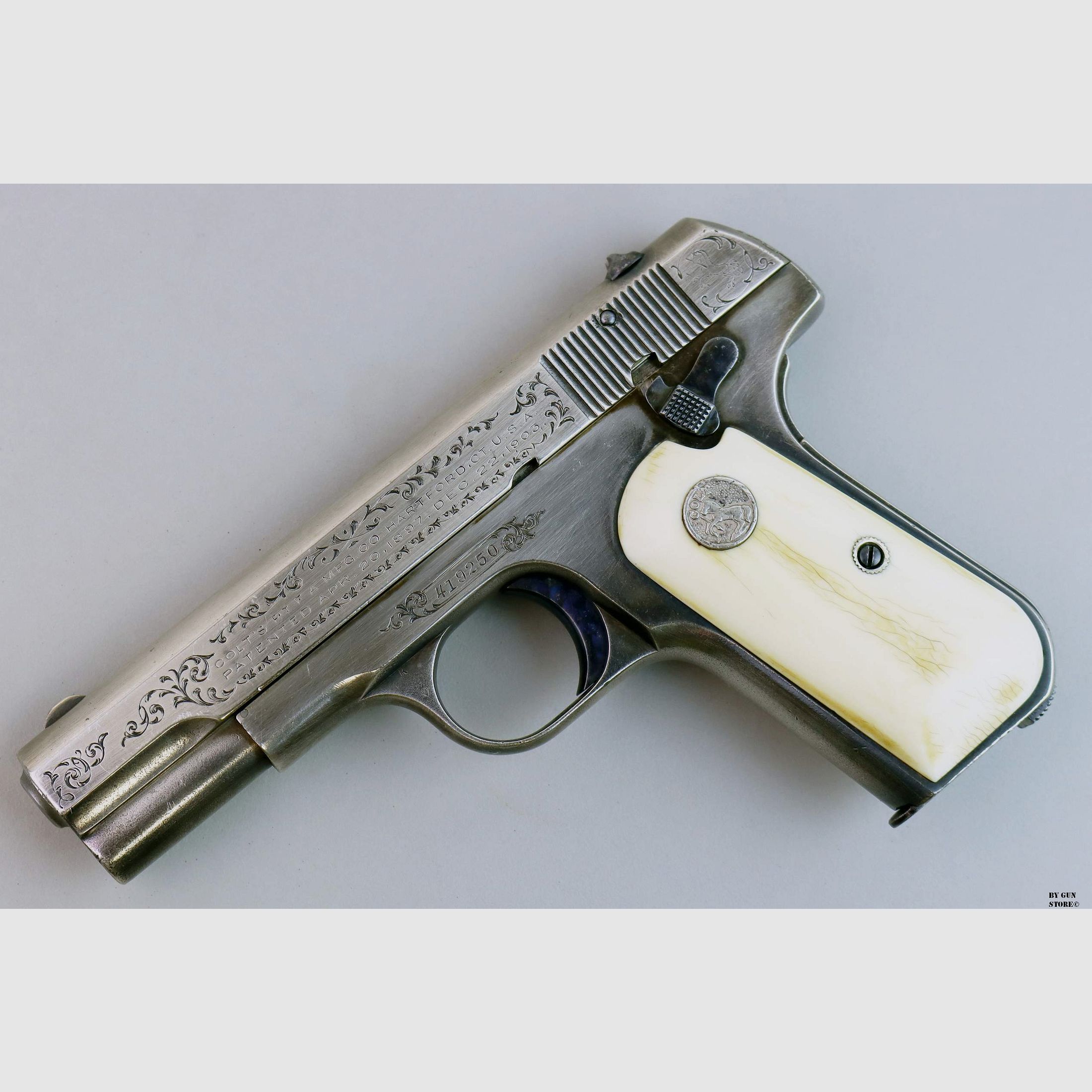 Pistolet Colt model 1903 Pocket Hammerless kal. 7,65 mm mat. 419250, zdjęcie 2 z 11