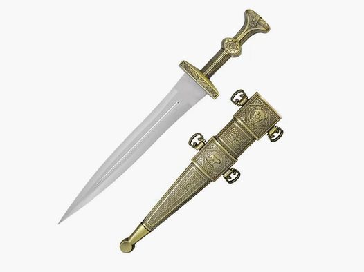 Dagger with steel blade and sheath