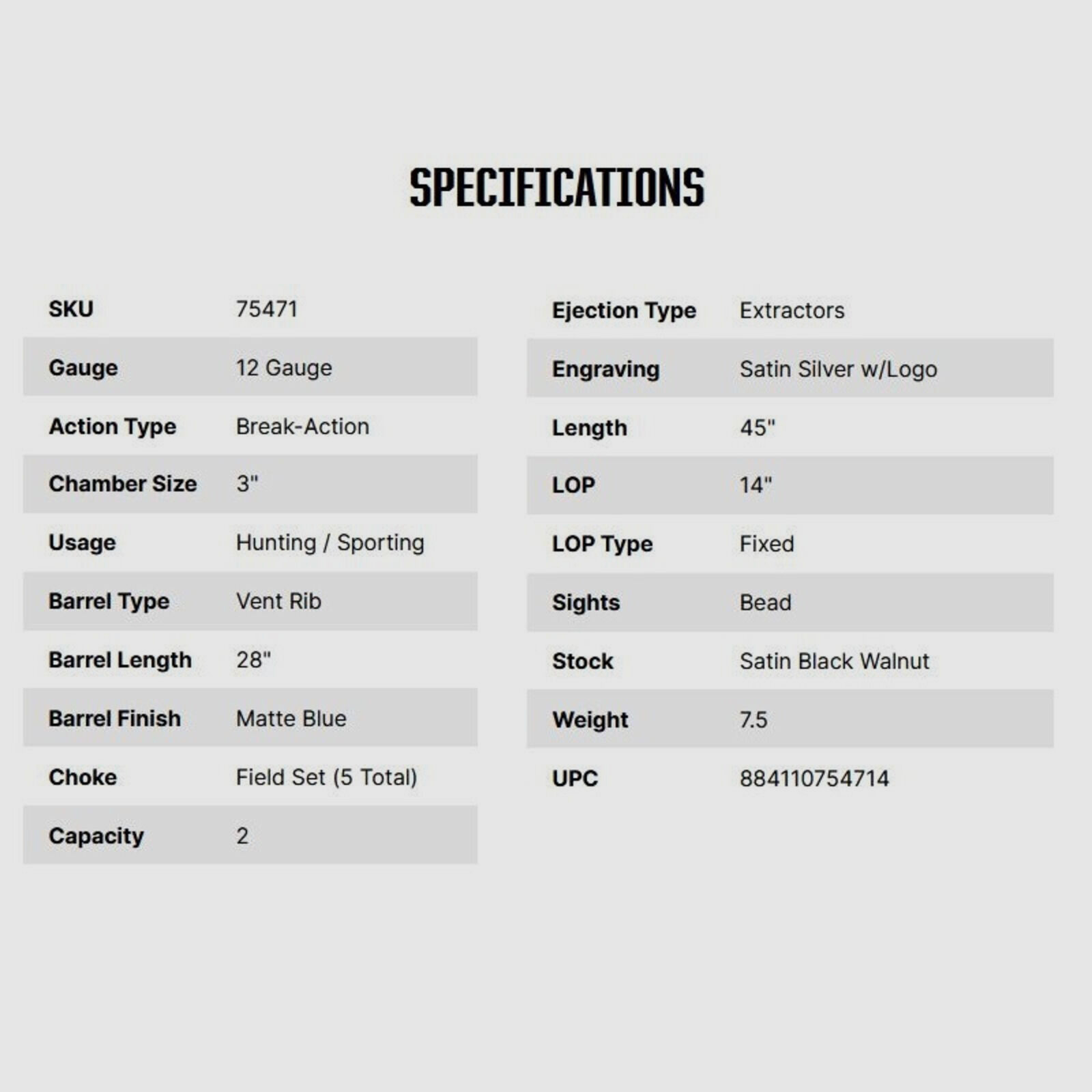 Mossberg International Silver Reserve 28" (28 inch) 12/76