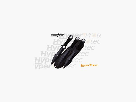 3 couteaux de lancer Perfect Point Skeletor Black