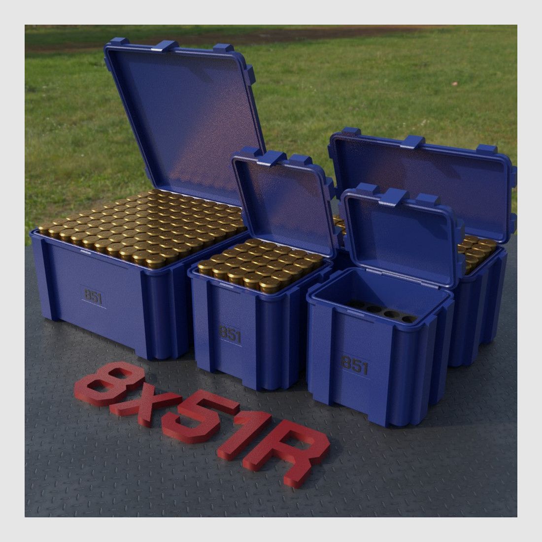 Filamelt Munitionsbox / Ammo Box 8x51R – Patronenbox ‘Klappdeckel’ – 20 / 25 / 50 / 100 Runden