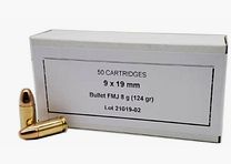 PPU Ammunition 9x19 Rangemaster (PPRM9B), Pack: 50, FMJ 124gr 9mm Luger 1000 pcs available +50€ ADR shipping