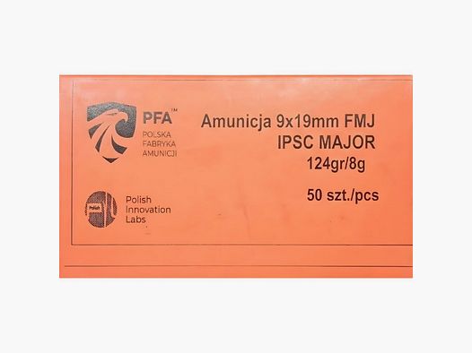 PFA 9x19 FMJ 8g/124gr IPSC MAJOR