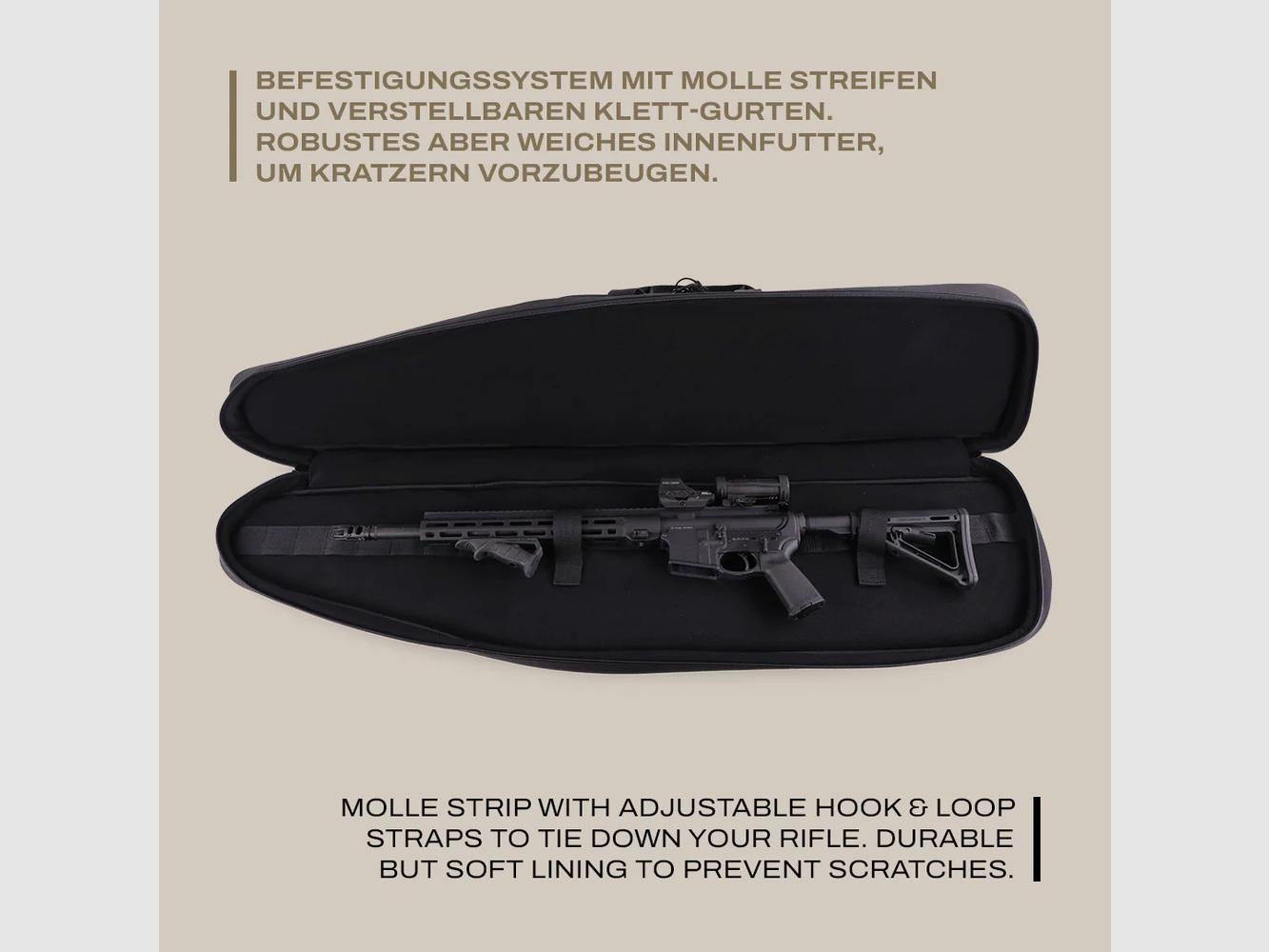 Bolsa de rifle de invierno 122 cm – funda de rifle de nylon acolchada