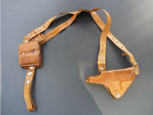 HKDesign Holster Art. Nr. 028 Schulterholster mit abknöpfbarer Mag. Tasche für SIG 226   - Rechtshänder - 2.Wahl