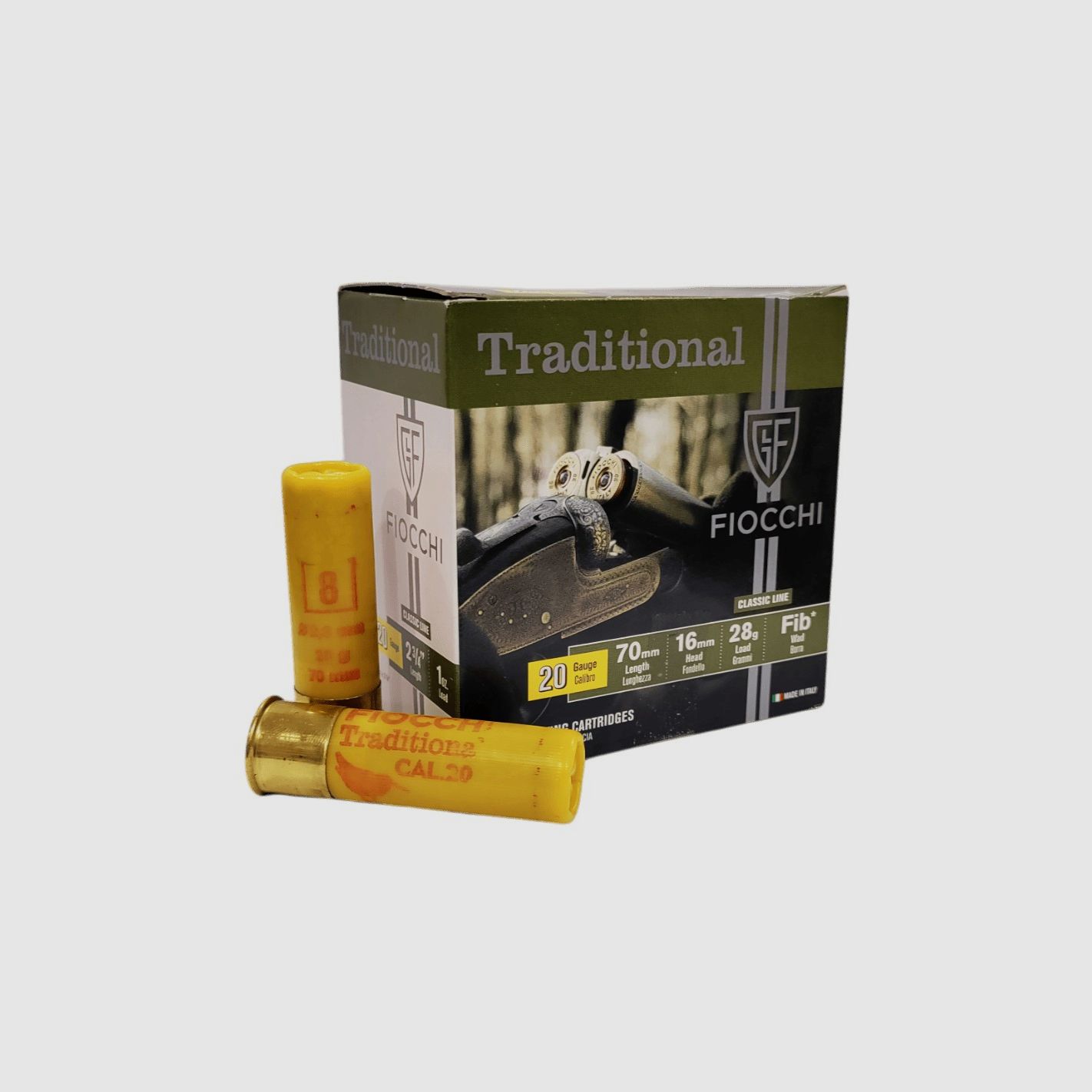 Fiocchi Traditional Cartridges Felt Wad cal. 20/70 28 g lead 8