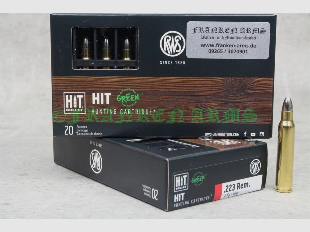 RWS HIT .223 Rem. 40gr. 2,6g 20 Stück Staffelpreise