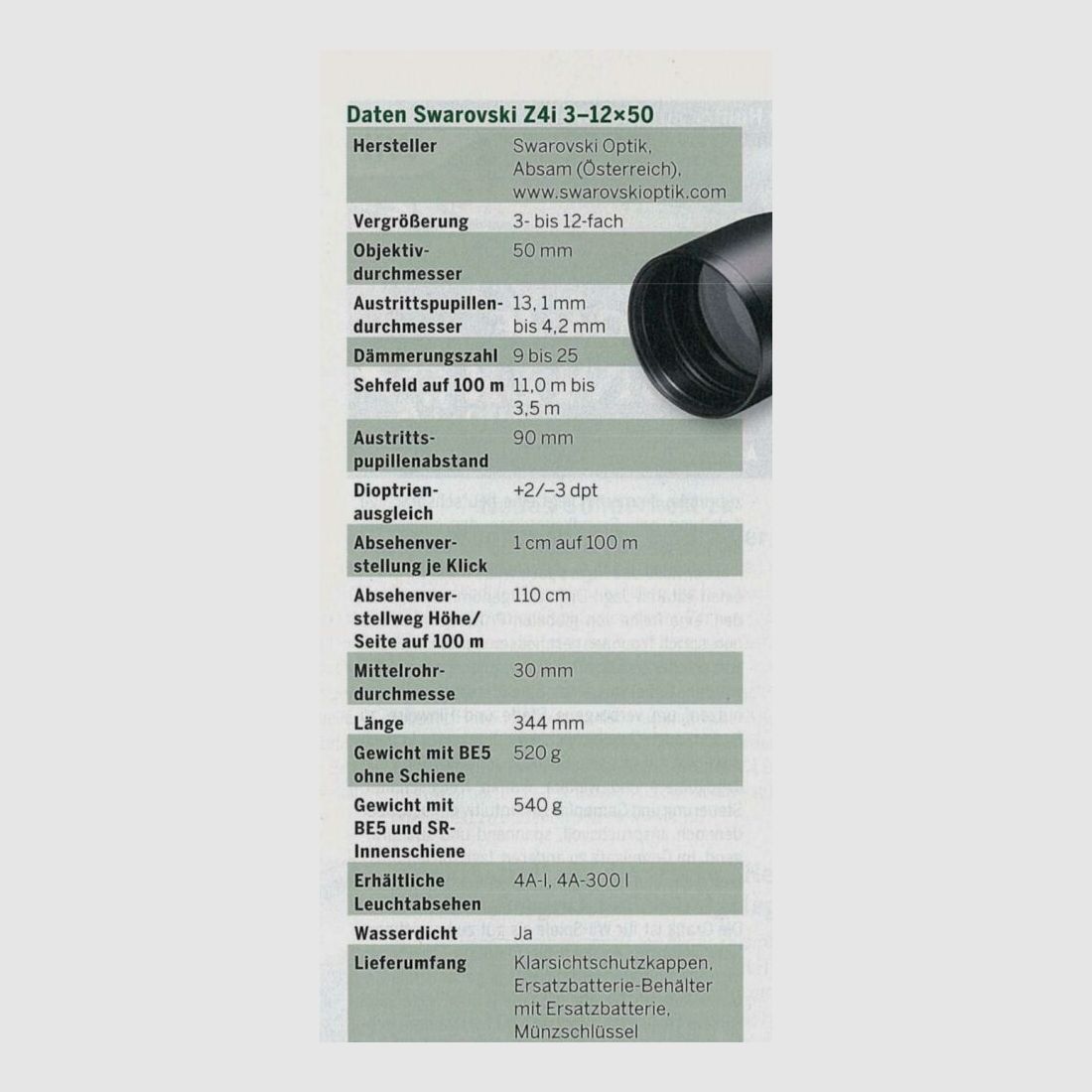 Swarovski Z4i 3-12x50 SR mit Leuchtpunkt
