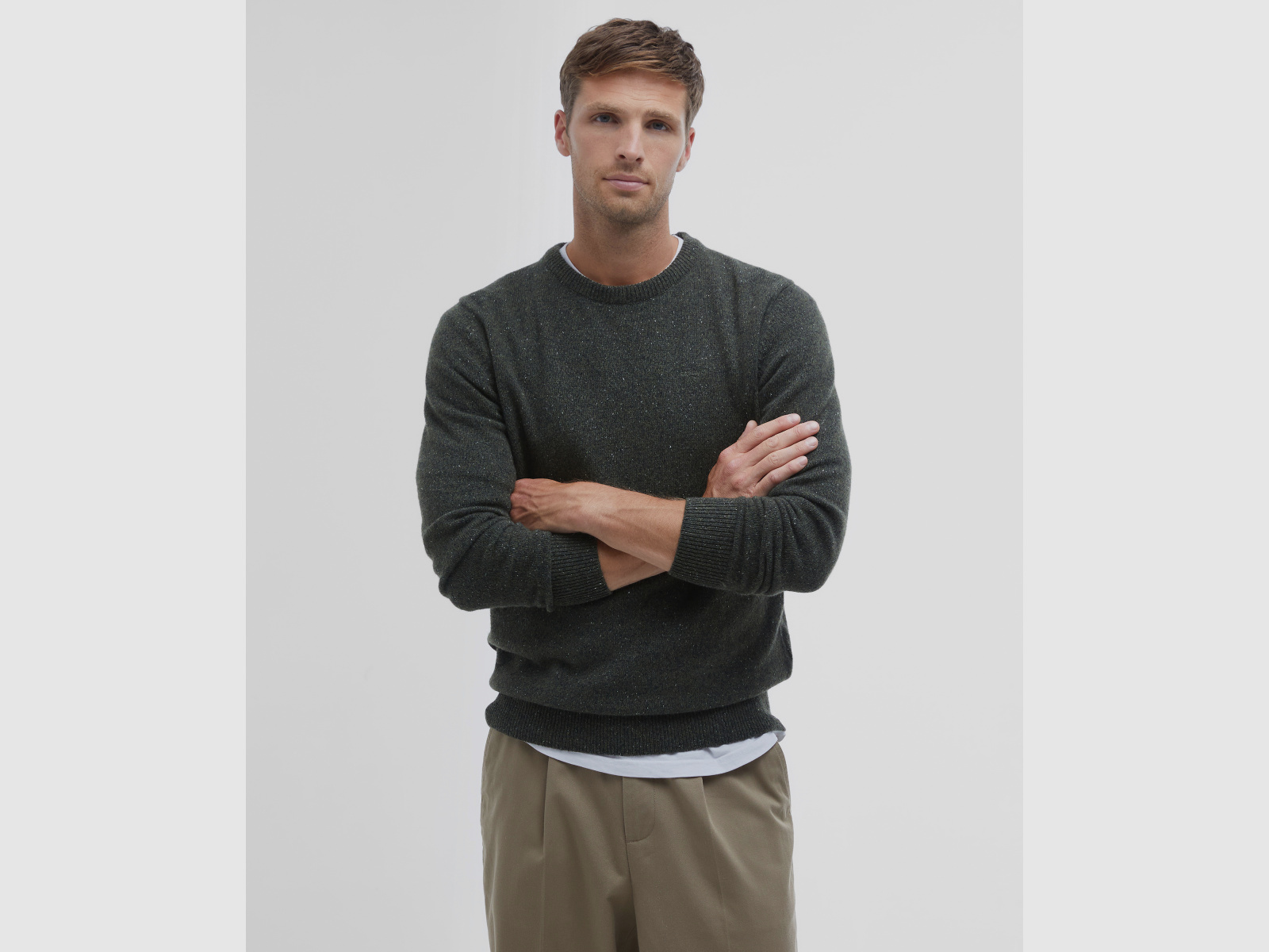 BARBOUR Essential Pullover Tisbury Dark Seaweed