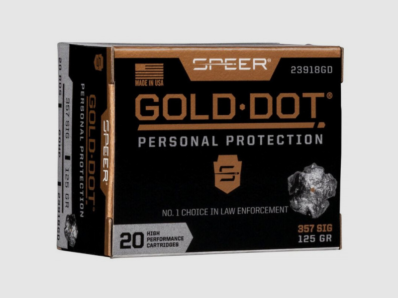 SPEER GOLD DOT - .357SIG 125 GRS - GDHP HOHLSPITZMUNITION - 20 SCHUSS