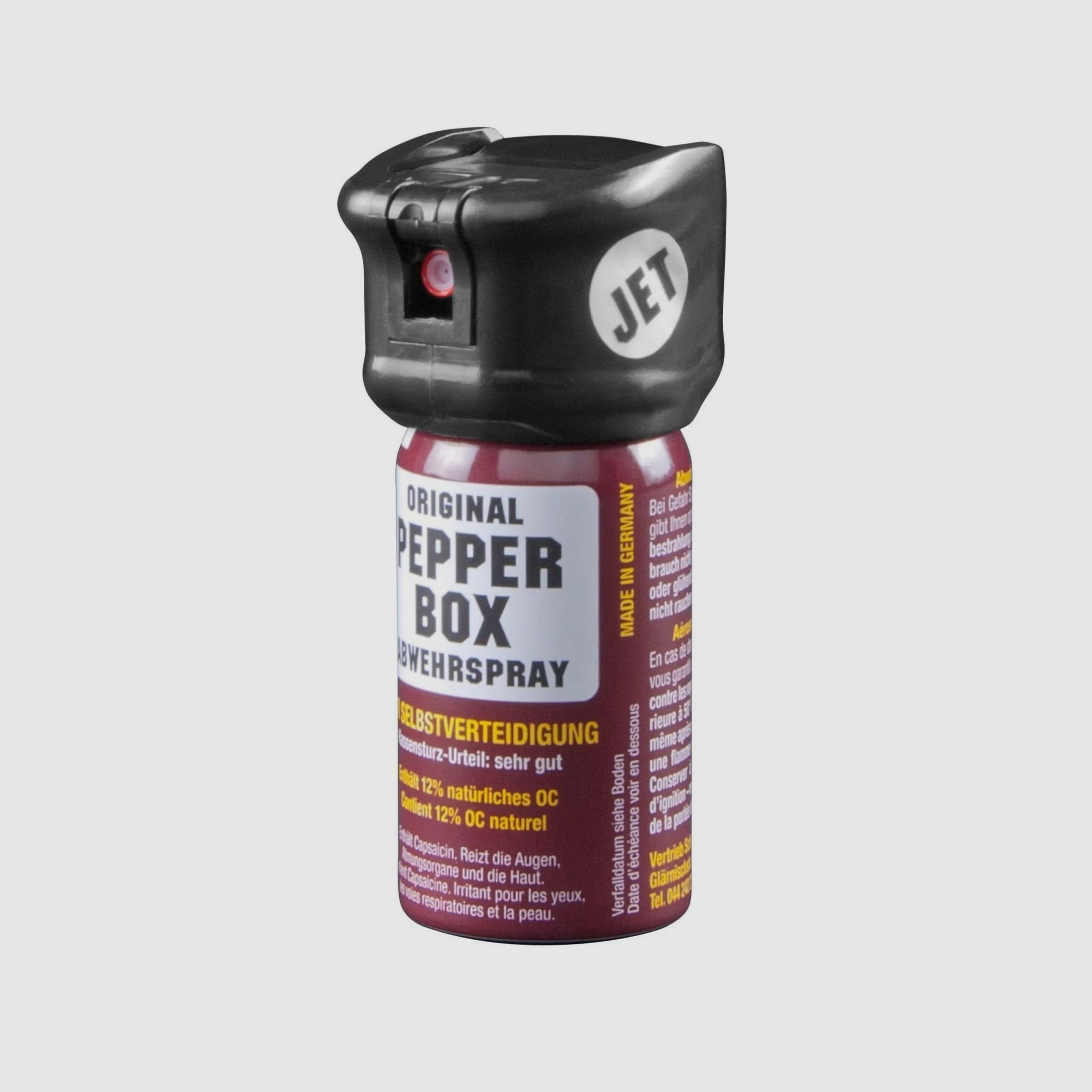 Pepper-Box klein, 40 ml mit Strahl, Flip-Top Kappe