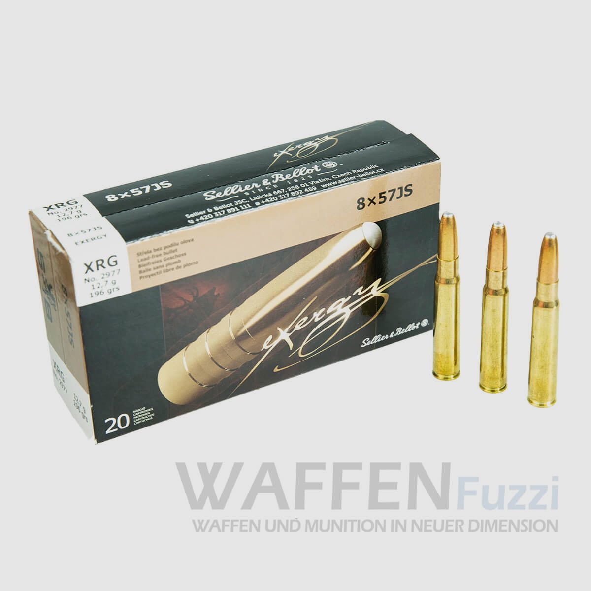 S&B 8x57 IS eXergy XRG cartuchos de caza sin plomo 196grs