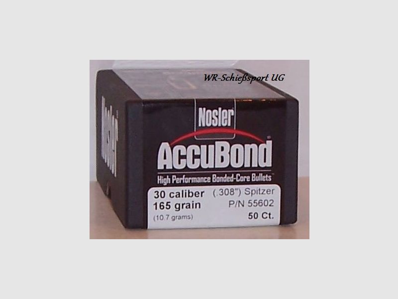 50St. NOSLER Geschosse .30(.308Dia.) - 165 - ACCUBOND - #55602