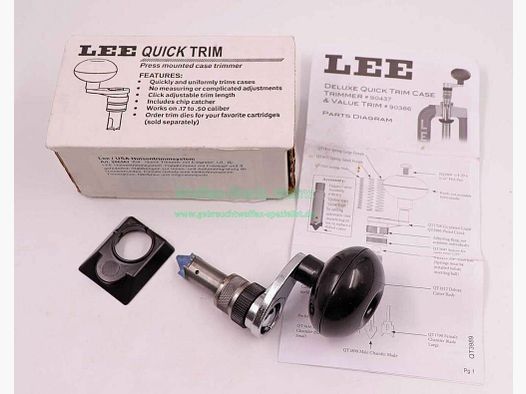 Lee / USA Système de découpe de douilles Quick Trimmer avec outil à ébavurer