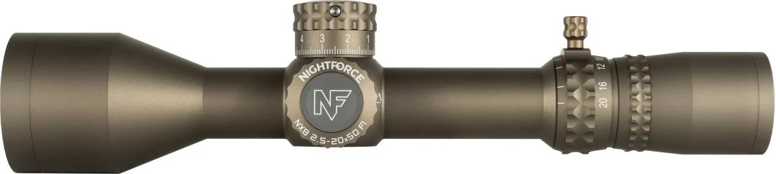 Cannocchiale da puntamento NX8 2,5-20×50 F1 MIL-XT 0.1Mil-rad DARK EARTH Nightforce, immagine 2 di 3