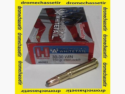 20 cartridges Hornady, 30-30 Winchester, 150 grains Interlock