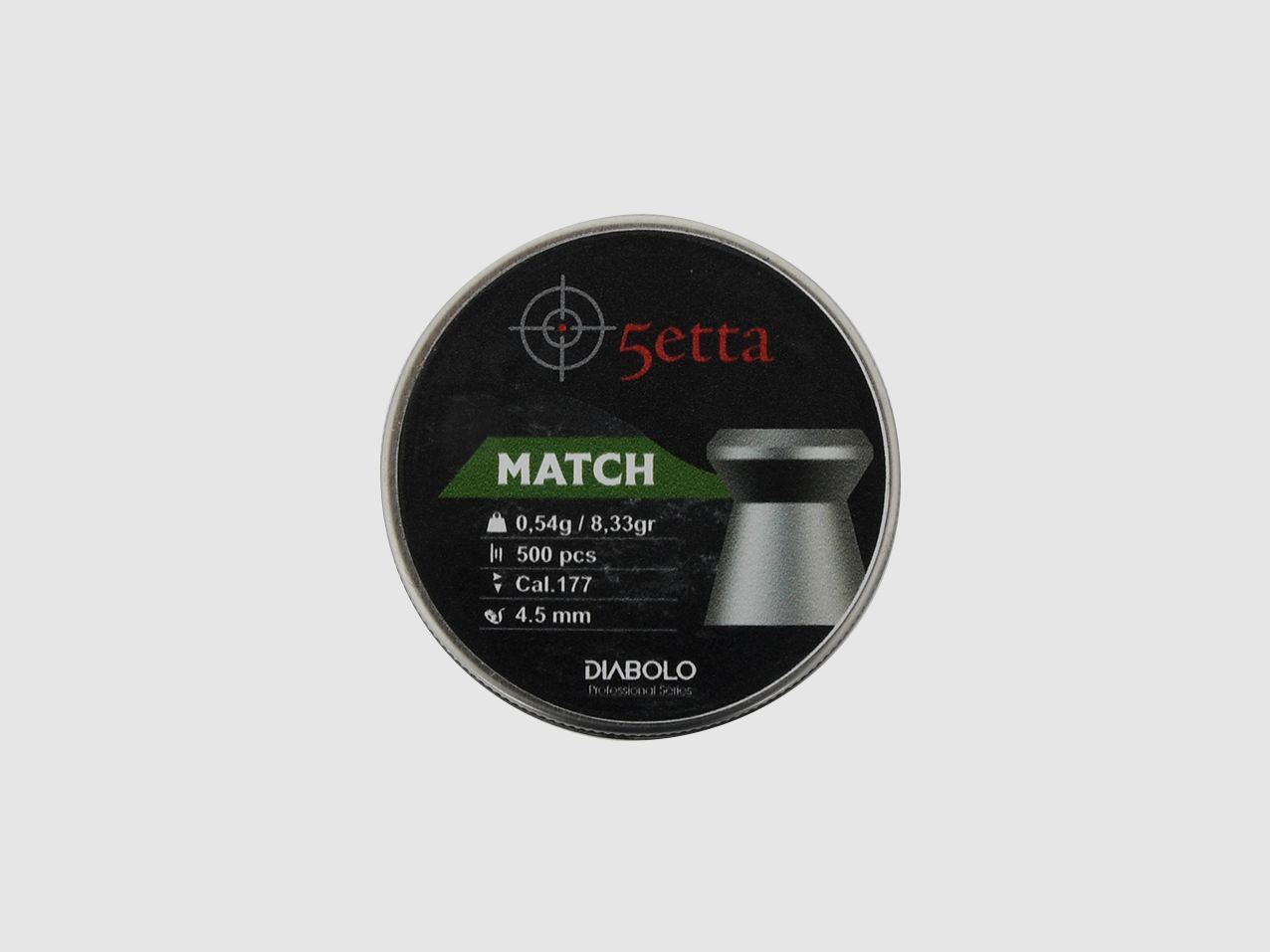 5etta Airgun Bullets Match 4,5 mm 0,54 g / 8,33 g 500 Stück