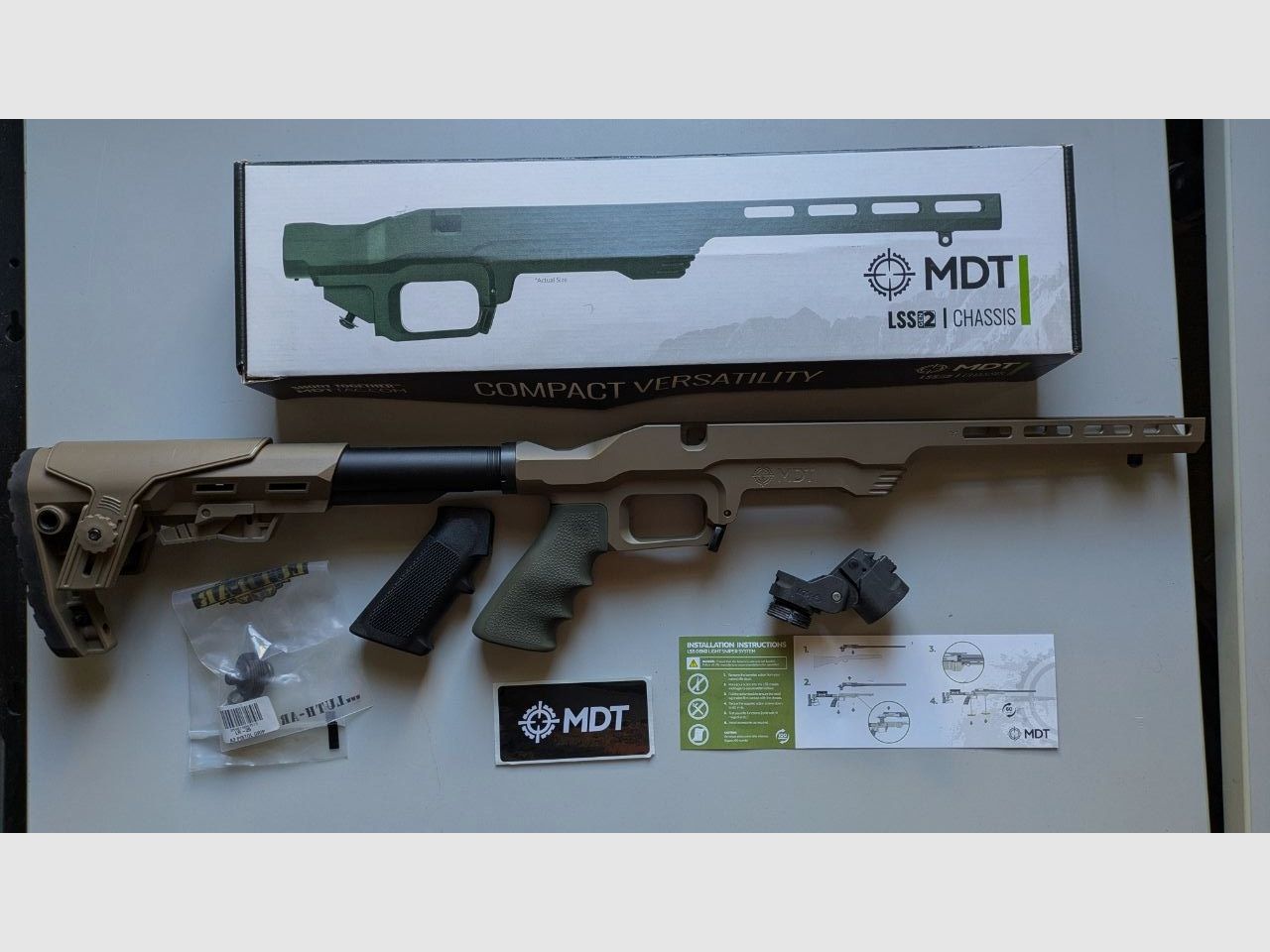 MDT LSS Gen 2 Chassis Ruger American SA RH FDE + Buffer Tube + GTS Scout Stock FDE + Grip – optional with Folding Stock Adapter, image 2 of 5