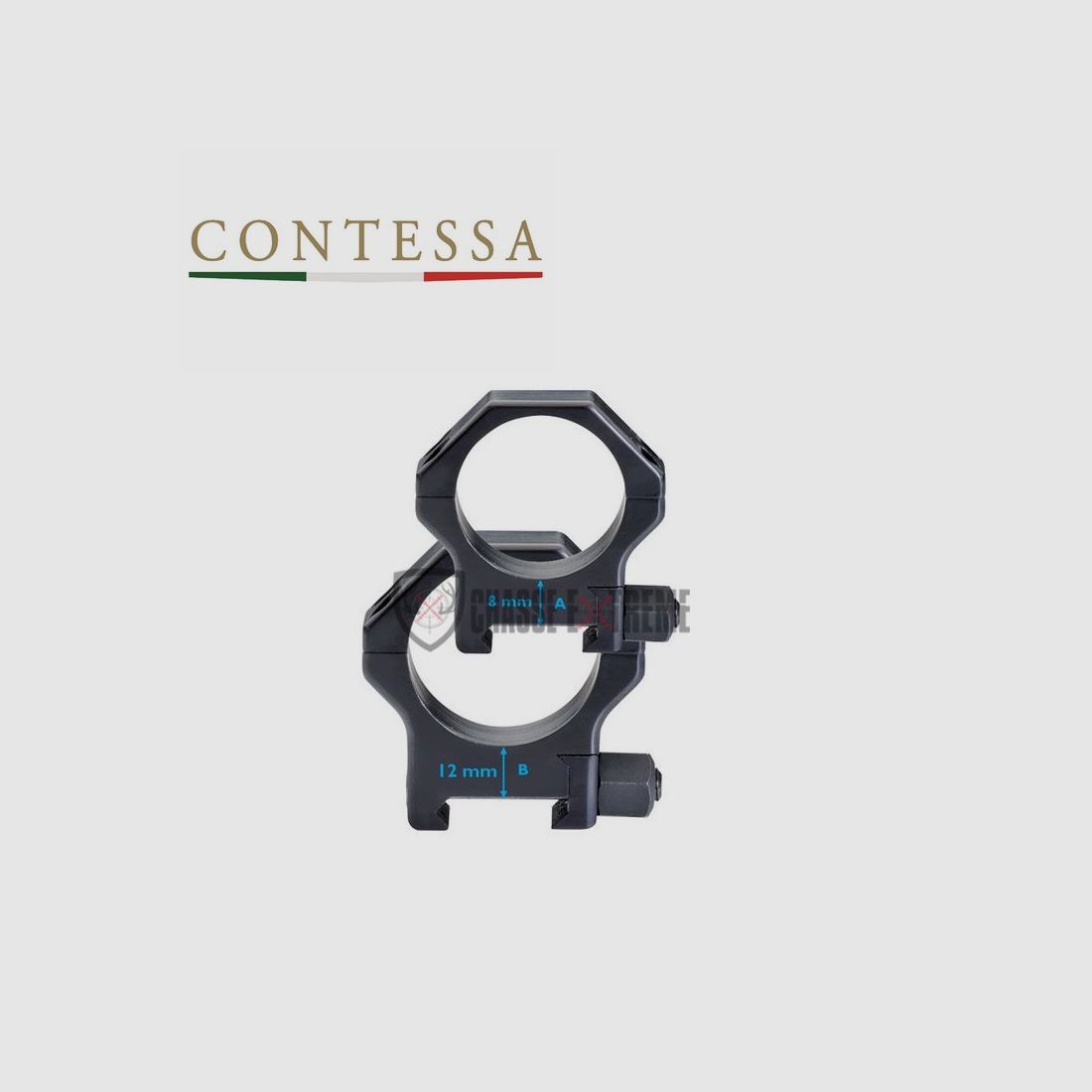 Anelli di montaggio CONTESSA per Rail 22mm Diametro 36mm H12mm