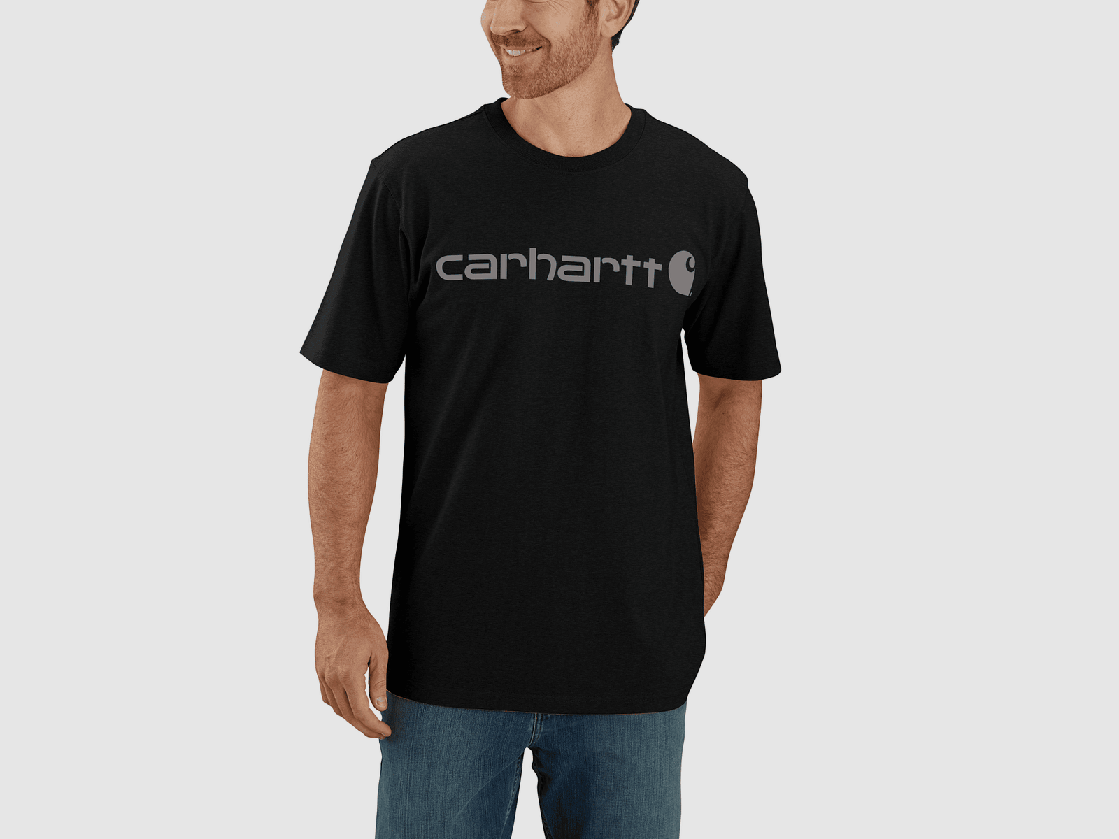 Carhartt Dearborn Relaxed Logo T-Shirt Men Black/Gray L