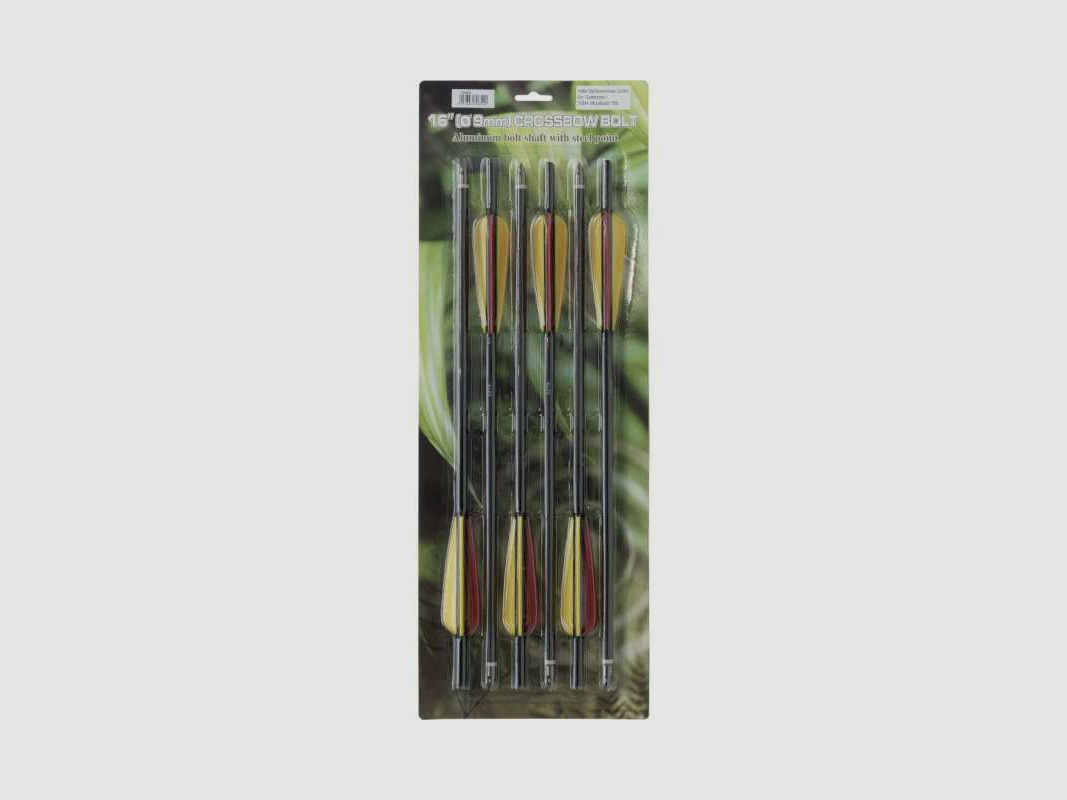 Replacement arrows for crossbow 16" 6-pack, aluminum