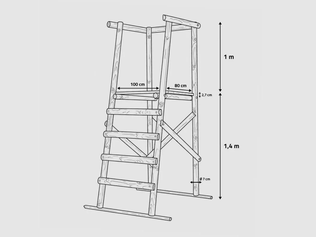 Ansitz Sologne aus behandelter Kiefer – Bodenhöhe 1,40 m, Bild 3 von 6