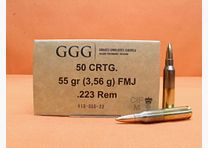 GGG. Patrone .223Rem GGG 55grs FMJ (GPR11) VE 50 Patronen/ 3,56g Vollmantel