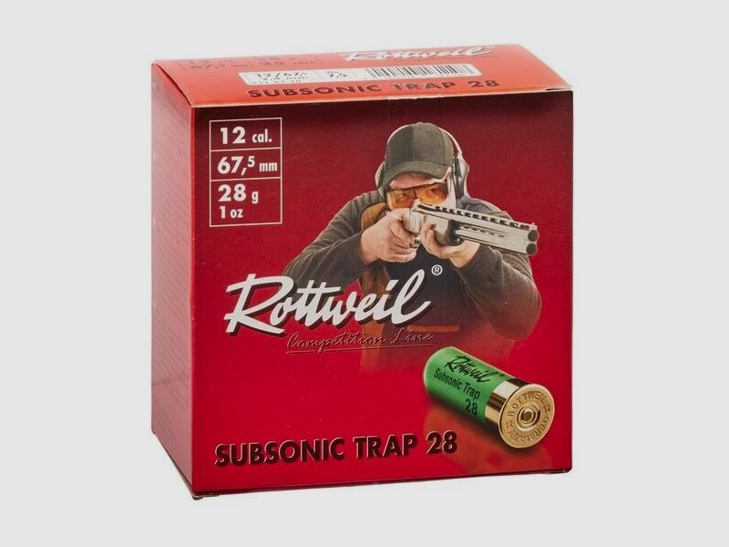 Rottweil Schrotmunition,Subsonic Trap 28 Rottweil 12/67,5 28g 2,4mm No.7,5