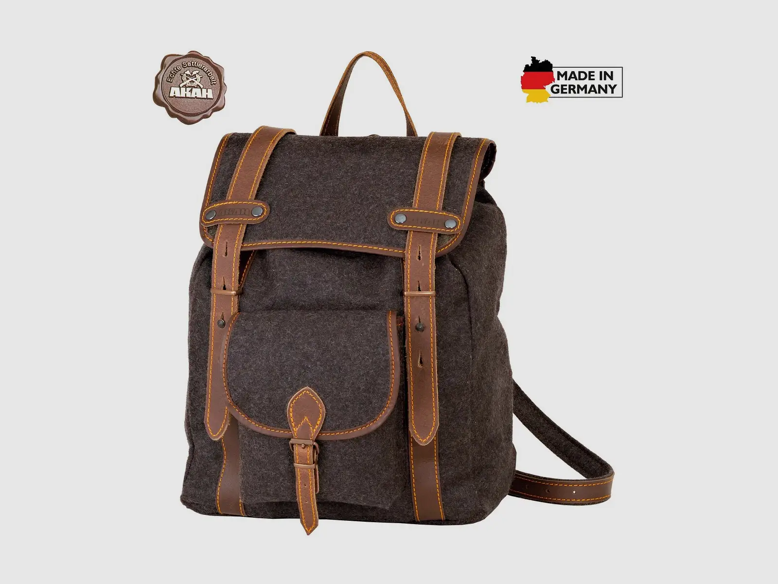 AKAH Wanderrucksack Ranger aus Loden und Büffelleder, Bild 1 von 6