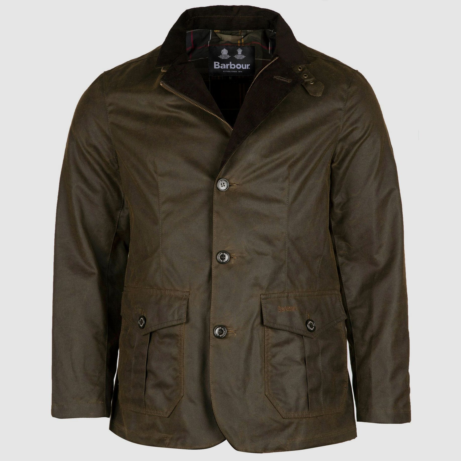 Barbour Lutz Waxed Cotton Jacket olive